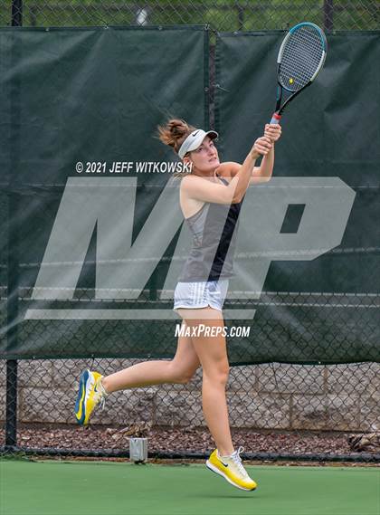 Thumbnail 2 in NCHSAA 3A Girls Tennis Championships (Doubles) photogallery.