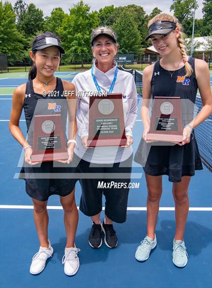 Thumbnail 1 in NCHSAA 3A Girls Tennis Championships (Doubles) photogallery.