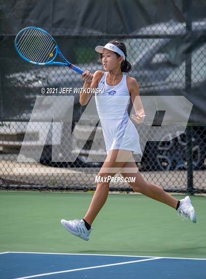 Thumbnail 2 in NCHSAA 3A Girls Tennis Championships (Doubles) photogallery.