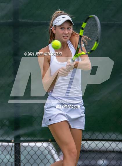 Thumbnail 3 in NCHSAA 3A Girls Tennis Championships (Doubles) photogallery.