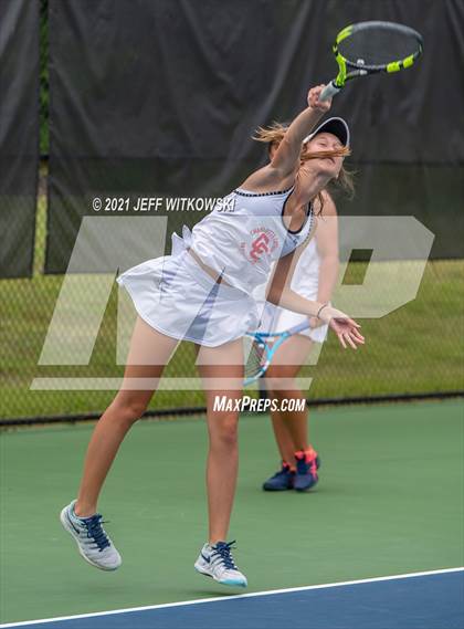 Thumbnail 3 in NCHSAA 3A Girls Tennis Championships (Doubles) photogallery.