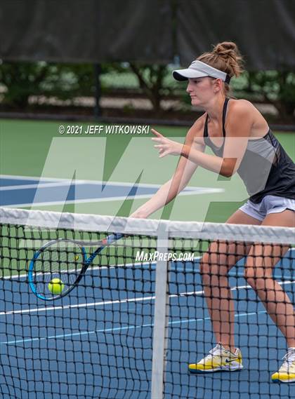 Thumbnail 1 in NCHSAA 3A Girls Tennis Championships (Doubles) photogallery.