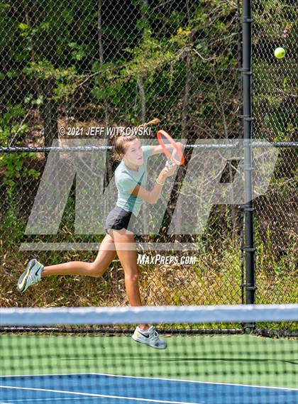 Thumbnail 1 in NCHSAA 3A Girls Tennis Championships (Doubles) photogallery.