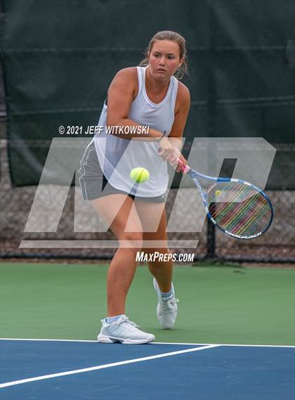 Thumbnail 2 in NCHSAA 3A Girls Tennis Championships (Doubles) photogallery.