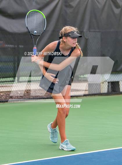 Thumbnail 2 in NCHSAA 3A Girls Tennis Championships (Doubles) photogallery.