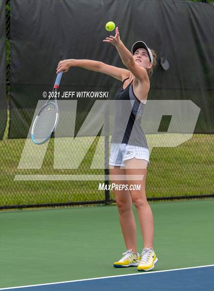 Thumbnail 2 in NCHSAA 3A Girls Tennis Championships (Doubles) photogallery.