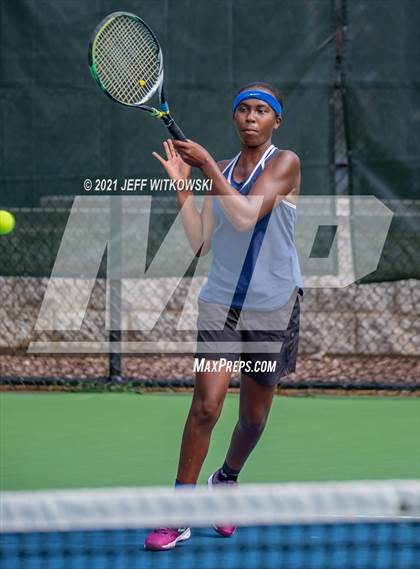 Thumbnail 1 in NCHSAA 3A Girls Tennis Championships (Doubles) photogallery.