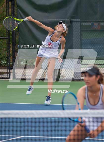 Thumbnail 2 in NCHSAA 3A Girls Tennis Championships (Doubles) photogallery.