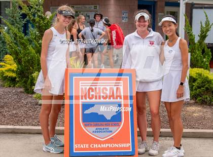 Thumbnail 2 in NCHSAA 3A Girls Tennis Championships (Doubles) photogallery.