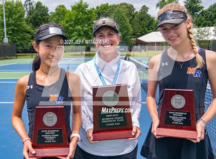 Thumbnail 3 in NCHSAA 3A Girls Tennis Championships (Doubles) photogallery.