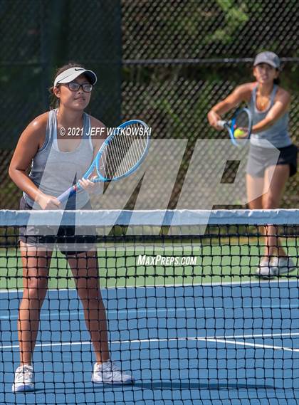 Thumbnail 1 in NCHSAA 3A Girls Tennis Championships (Doubles) photogallery.