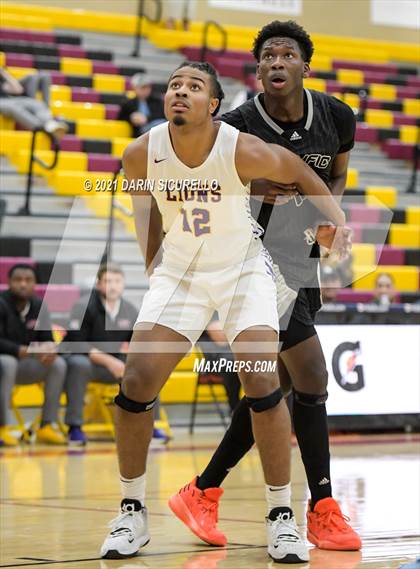 Thumbnail 1 in Legacy Early College vs. Prolific Prep of Napa Christian (Hoophall West Tournament) photogallery.