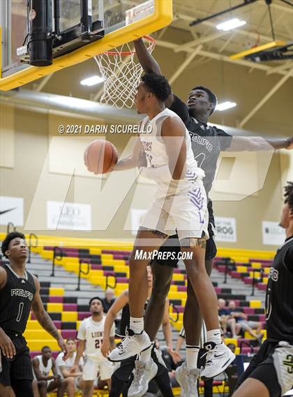 Thumbnail 1 in Legacy Early College vs. Prolific Prep of Napa Christian (Hoophall West Tournament) photogallery.