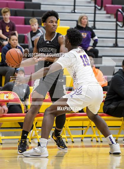 Thumbnail 1 in Legacy Early College vs. Prolific Prep of Napa Christian (Hoophall West Tournament) photogallery.