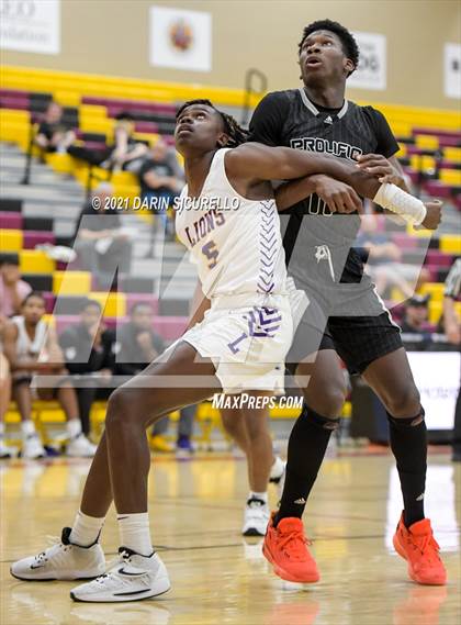 Thumbnail 3 in Legacy Early College vs. Prolific Prep of Napa Christian (Hoophall West Tournament) photogallery.