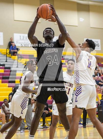 Thumbnail 1 in Legacy Early College vs. Prolific Prep of Napa Christian (Hoophall West Tournament) photogallery.