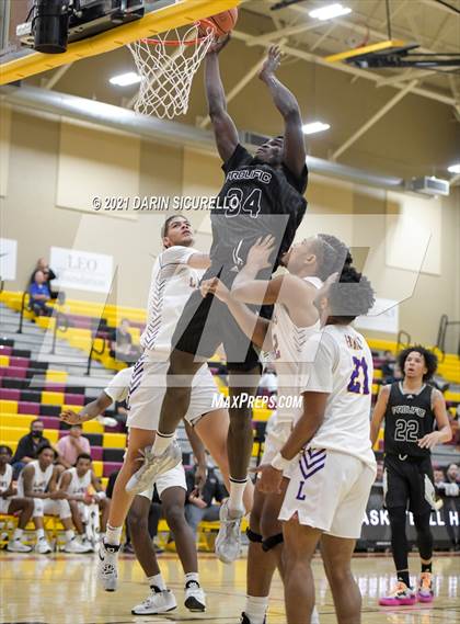 Thumbnail 1 in Legacy Early College vs. Prolific Prep of Napa Christian (Hoophall West Tournament) photogallery.