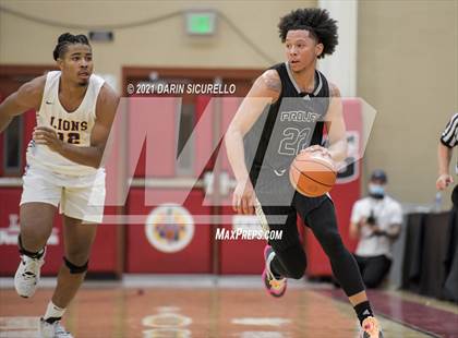 Thumbnail 1 in Legacy Early College vs. Prolific Prep of Napa Christian (Hoophall West Tournament) photogallery.