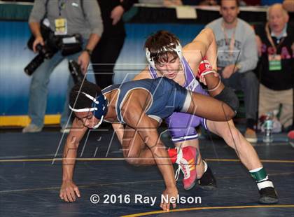 Thumbnail 1 in NYSPHSAA Championships (Division I Semifinals, 99-126 Lbs.) photogallery.