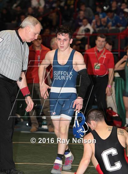 Thumbnail 3 in NYSPHSAA Championships (Division I Semifinals, 99-126 Lbs.) photogallery.