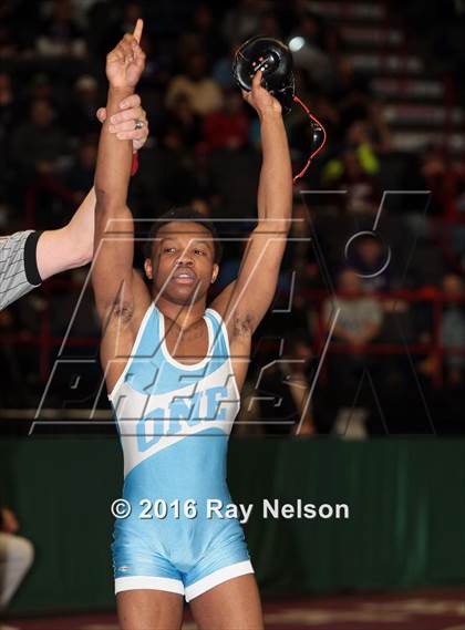 Thumbnail 1 in NYSPHSAA Championships (Division I Semifinals, 99-126 Lbs.) photogallery.