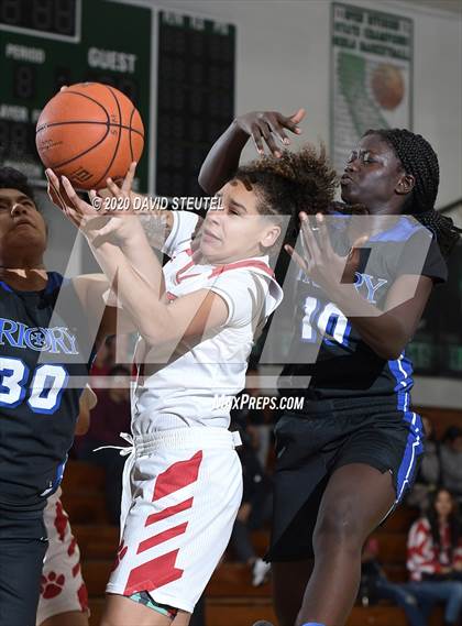 Thumbnail 2 in Woodside Priory vs. McClatchy (MLK Showcase) photogallery.
