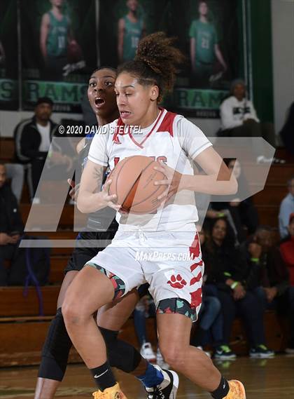 Thumbnail 2 in Woodside Priory vs. McClatchy (MLK Showcase) photogallery.