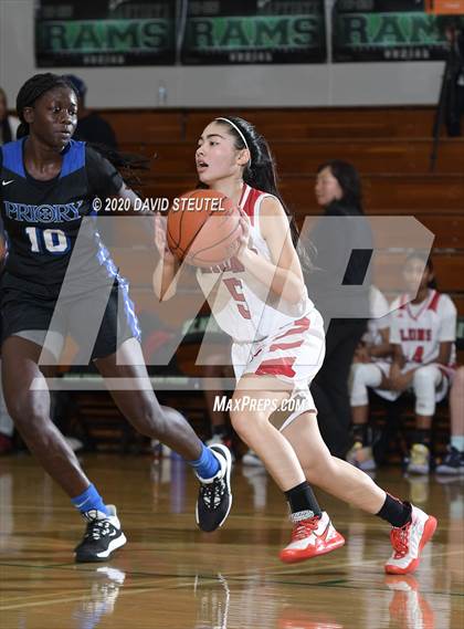 Thumbnail 3 in Woodside Priory vs. McClatchy (MLK Showcase) photogallery.