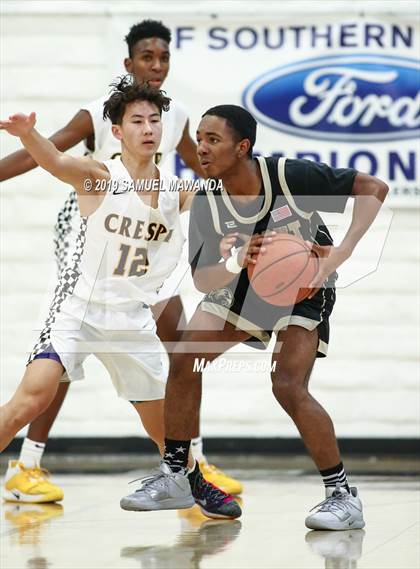 Thumbnail 2 in  Crespi vs Knight (5th West Valley Tip Off Tournament) photogallery.