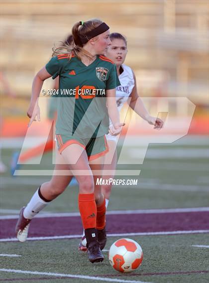 Thumbnail 3 in Wimberley vs. Gateway College Preparatory (UIL 4A Soccer Bi-District) photogallery.
