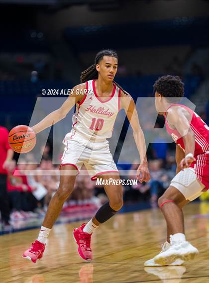 Thumbnail 1 in Holliday vs Ponder (UIL 3A Basketball Semifinal) photogallery.