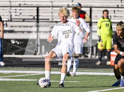 Thumbnail 2 in Delta vs. Eastbrook (IHSAA 2A Section 23 Semifinal) photogallery.