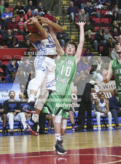 Thumbnail 2 in Health Sciences Charter vs. Seton Catholic Central (NYSPHSAA Class B Semifinal) photogallery.