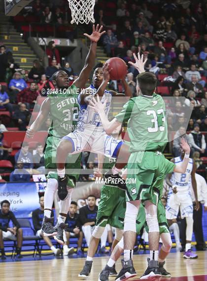 Thumbnail 1 in Health Sciences Charter vs. Seton Catholic Central (NYSPHSAA Class B Semifinal) photogallery.