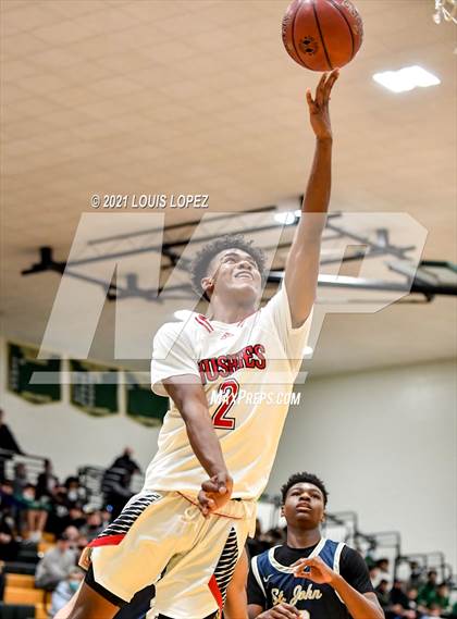 Thumbnail 1 in Centennial vs. St. John Bosco (The Classic at Damien) Tournament photogallery.