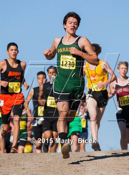 Thumbnail 2 in CIF State Cross Country Championships (D4 Boys Race) photogallery.