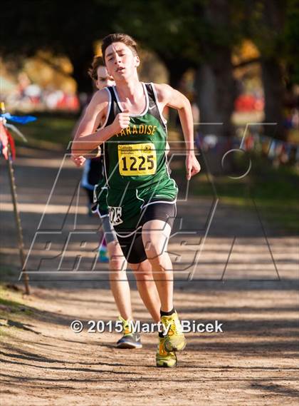Thumbnail 1 in CIF State Cross Country Championships (D4 Boys Race) photogallery.