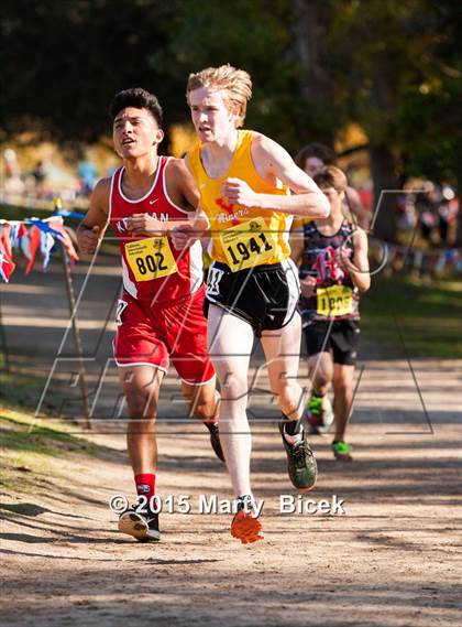 Thumbnail 2 in CIF State Cross Country Championships (D4 Boys Race) photogallery.