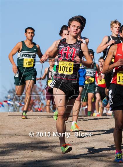 Thumbnail 1 in CIF State Cross Country Championships (D4 Boys Race) photogallery.