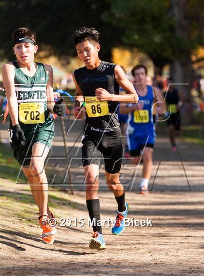 Thumbnail 3 in CIF State Cross Country Championships (D4 Boys Race) photogallery.