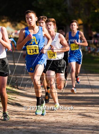 Thumbnail 3 in CIF State Cross Country Championships (D4 Boys Race) photogallery.