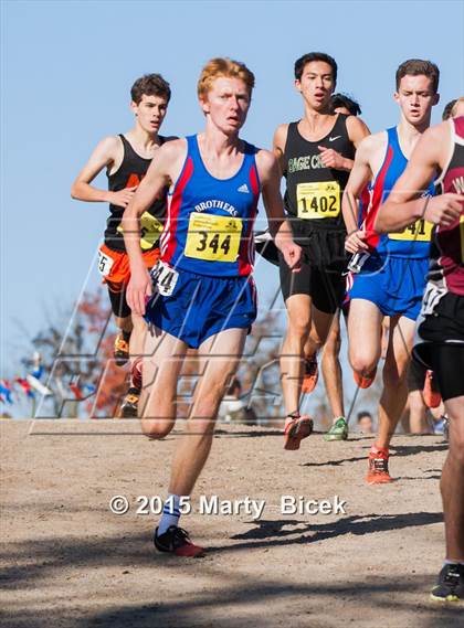 Thumbnail 1 in CIF State Cross Country Championships (D4 Boys Race) photogallery.