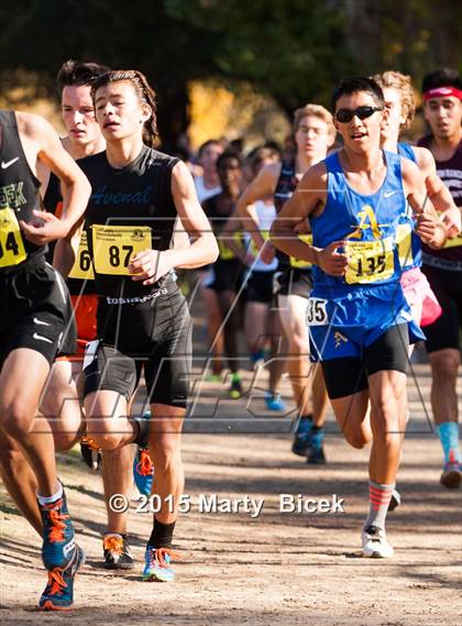 Thumbnail 3 in CIF State Cross Country Championships (D4 Boys Race) photogallery.