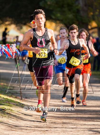 Thumbnail 3 in CIF State Cross Country Championships (D4 Boys Race) photogallery.