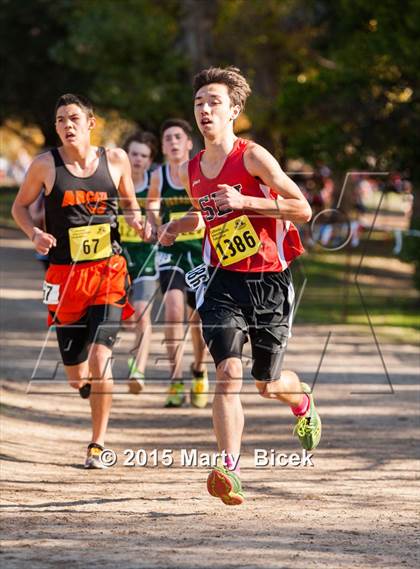 Thumbnail 3 in CIF State Cross Country Championships (D4 Boys Race) photogallery.