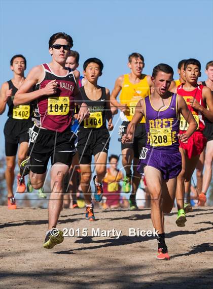 Thumbnail 3 in CIF State Cross Country Championships (D4 Boys Race) photogallery.