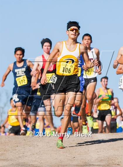 Thumbnail 1 in CIF State Cross Country Championships (D4 Boys Race) photogallery.