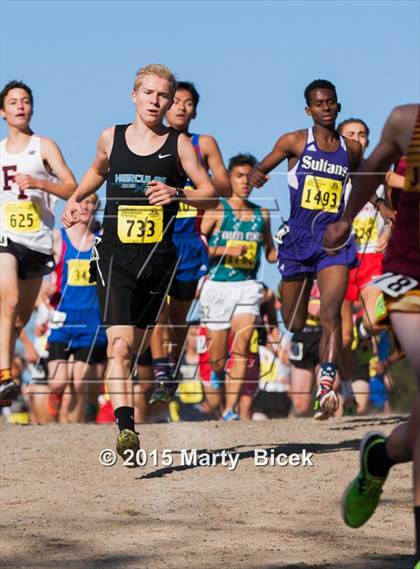 Thumbnail 2 in CIF State Cross Country Championships (D4 Boys Race) photogallery.