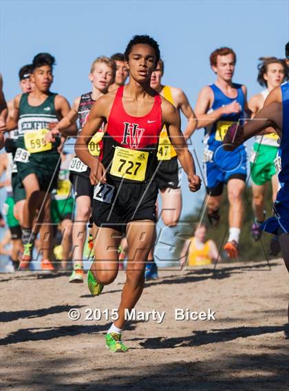 Thumbnail 1 in CIF State Cross Country Championships (D4 Boys Race) photogallery.