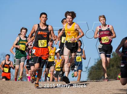 Thumbnail 1 in CIF State Cross Country Championships (D4 Boys Race) photogallery.